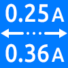 محدوده کاری از ۰.۲۵ تا ۰.۳۶ آمپر - Working Current Range 0.25 to 0.36 amps