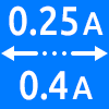 محدوده کاری از ۰.۲۵ تا ۰.۴ آمپر - Working Current Range 0.25 to 0.4 amps