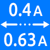 محدوده کاری از ۰.۴ تا ۰.۶۳ آمپر - Working Current Range 0.4 to 0.63 amps
