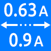 محدوده کاری از ۰.۶۳ تا ۰.۹ آمپر - Working Current Range 0.63 to 0.9 amps