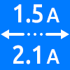 محدوده کاری از ۱.۵ تا ۲.۱ آمپر - Working Current Range 2.1 to 1.5 amps
