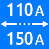 محدوده کاری از ۱۱۰ تا ۱۵۰ آمپر - Working Current Range 110 to 150 amps