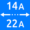 محدوده کاری از ۱۴ تا ۲۲ آمپر - Working Current Range 14 to 22 amps