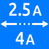 محدوده کاری از ۲.۵ تا ۴ آمپر - Working Current Range 2.5 to 4 amps