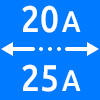 محدوده کاری از ۲۰ تا ۲۵ آمپر - Working Current Range 20 to 25 amps