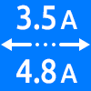 محدوده کاری از ۳.۵ تا ۴.۸ آمپر - Working Current Range 3.5 to 4.8 amps