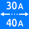 محدوده کاری از ۳۰ تا ۴۰ آمپر - Working Current Range 30 to 40 amps