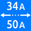 محدوده کاری از ۳۴ تا ۵۰ آمپر - Working Current Range 34 to 50 amps