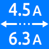 محدوده کاری از ۴.۵ تا ۶.۳ آمپر - Working Current Range 4.5 to 6.3 amps