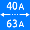 محدوده کاری از ۴۰ تا ۶۳ آمپر - Working Current Range 40 to 63 amps