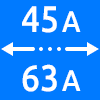 محدوده کاری از ۴۵ تا ۶۳ آمپر - Working Current Range 45 to 63 amps