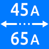 محدوده کاری از ۴۵ تا ۶۵ آمپر - Working Current Range 45 to 65 amps