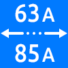 محدوده کاری از ۶۳ تا ۸۵ آمپر - Working Current Range 63 to 85 amps
