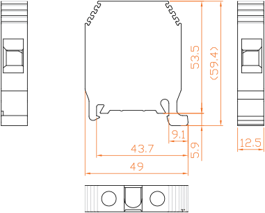 ابعاد ترمینال ریلی پیچی ۱۶ رعد | RTP16