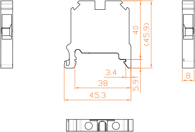 ابعاد ترمینال ریلی پیچی ۶ رعد | RTP6