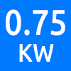 حداکثر توان کاری 0.75 کیلو وات - Maximum Working Power 0.75 KW